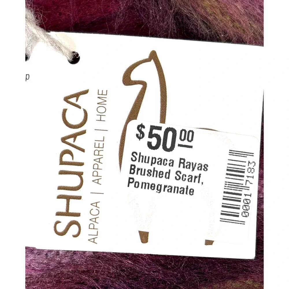 Shupaca Womens Multi Color Alpaca Pomegranate Soft Winter Scarf NEW Luxe